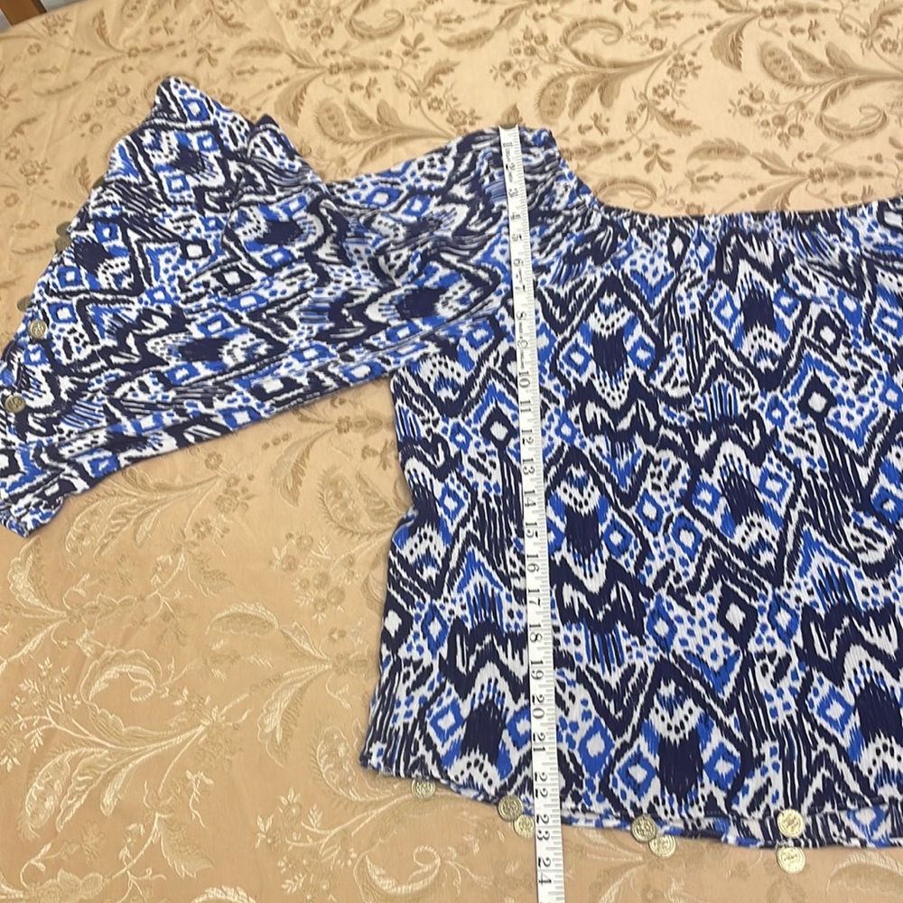 Lilly Pulitzer Delaney Blue Abstract long sleeve top size L - Picture 13 of 16